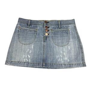 Old Navy Denim Distressed Low Waist Mini Skirt Womens Size 2